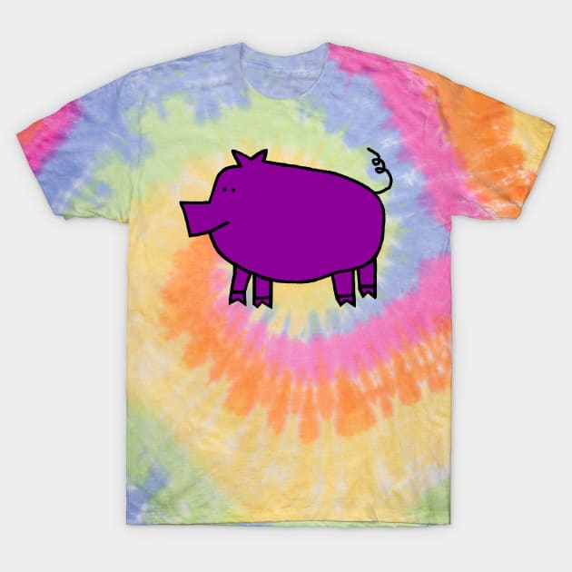 Cute Purple Pig T-Shirt by ellenhenryart